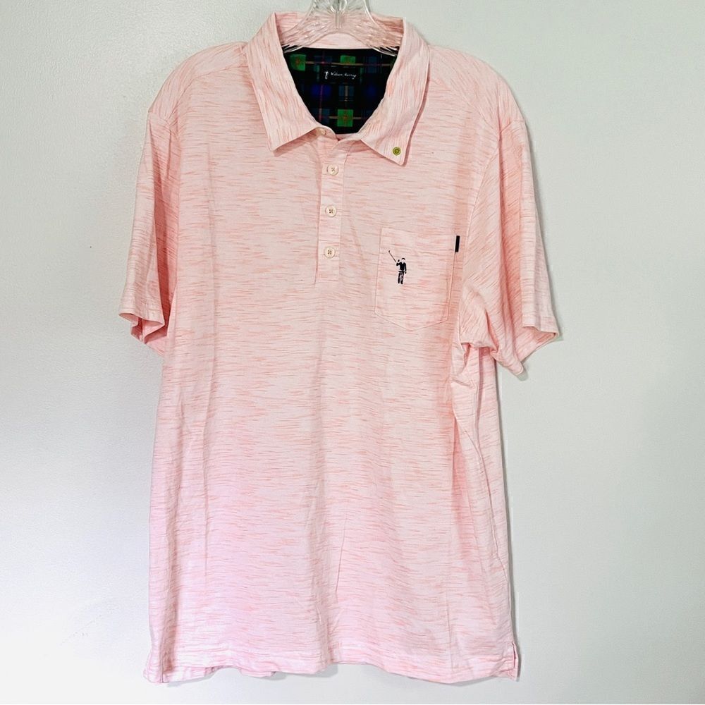 William Murray Golf Corner Pocket Pink Heathered Polo L Like New Worn Once